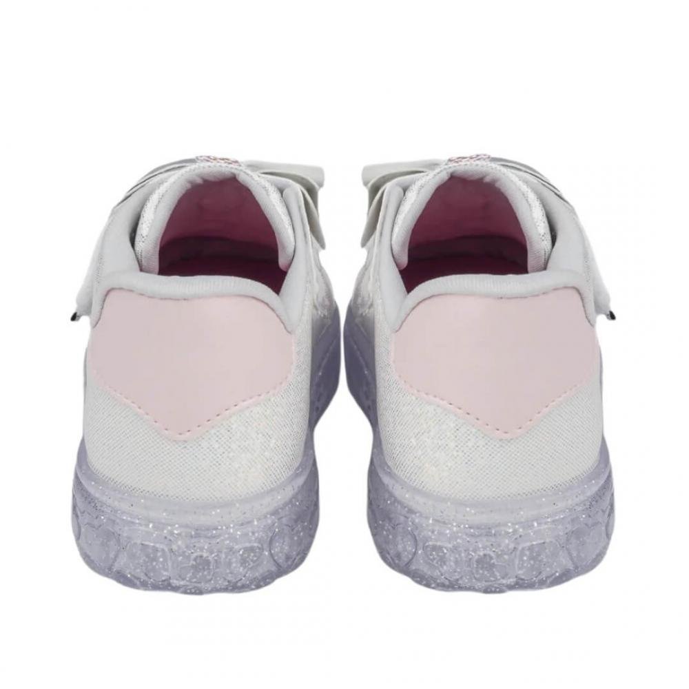 Tênis Infantil Menina Pampili 483.015 Luz Foil Laço Branco Branco 4