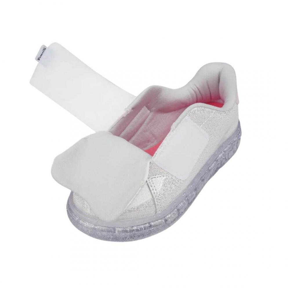 Tênis Infantil Menina Pampili 483.015 Luz Foil Laço Branco Branco 5
