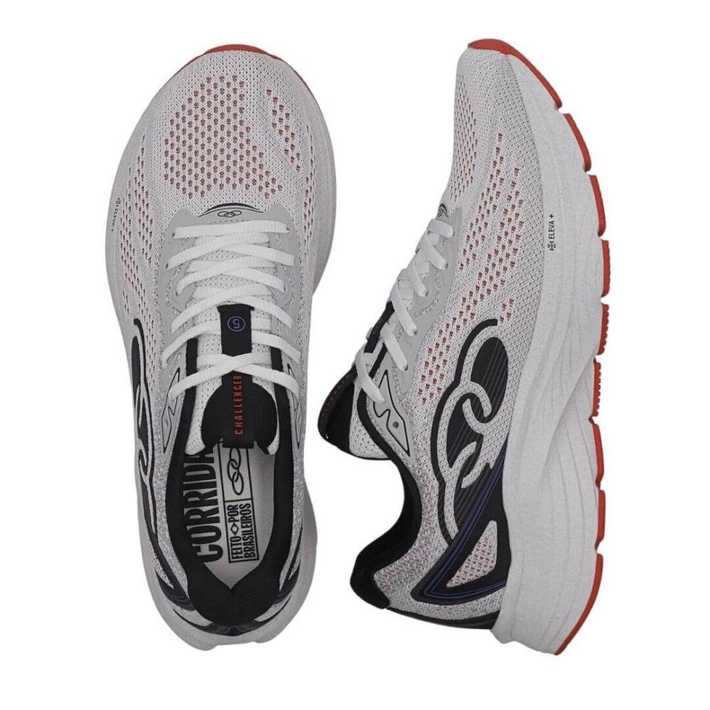 Tênis Masculino Olympikus 43271285 Challenger 5 Running Branco/Vermelho 4