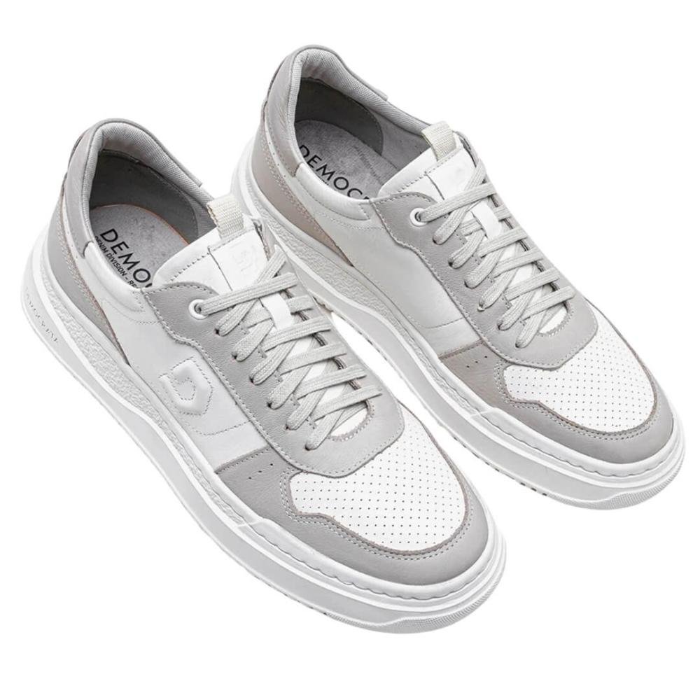 Tênis Masculino Democrata 240501-014 Denim Block Branco 2