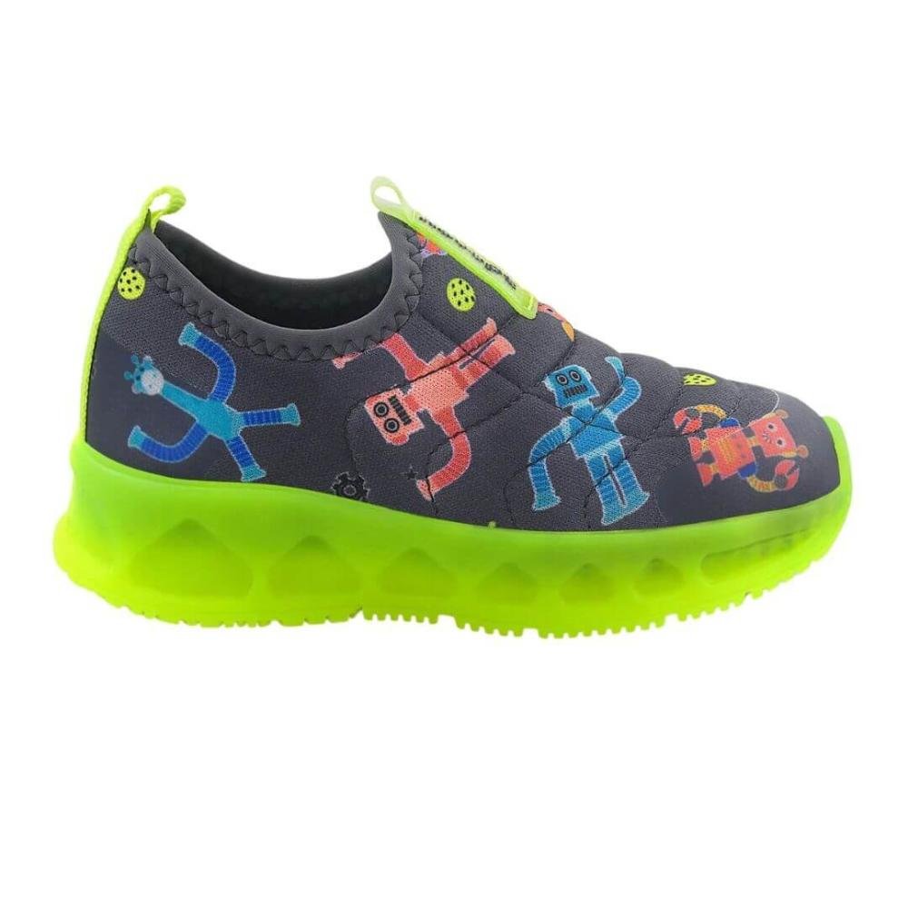 Tênis Infantil Menino Novopé 30001278 Led Fantasy Pipe Robozinho