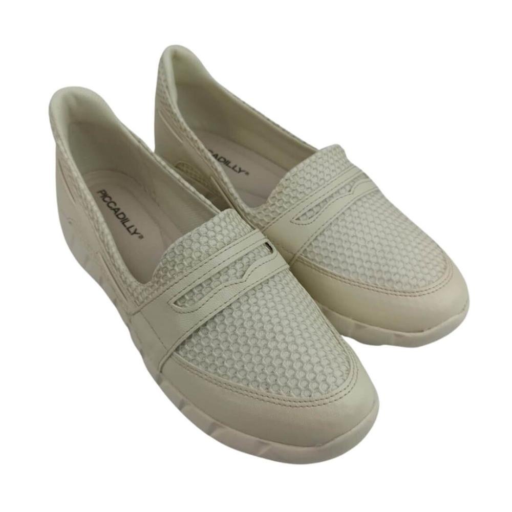 Tênis Feminino Piccadilly 970107-1 Slip On Favo Brilho Branco 2