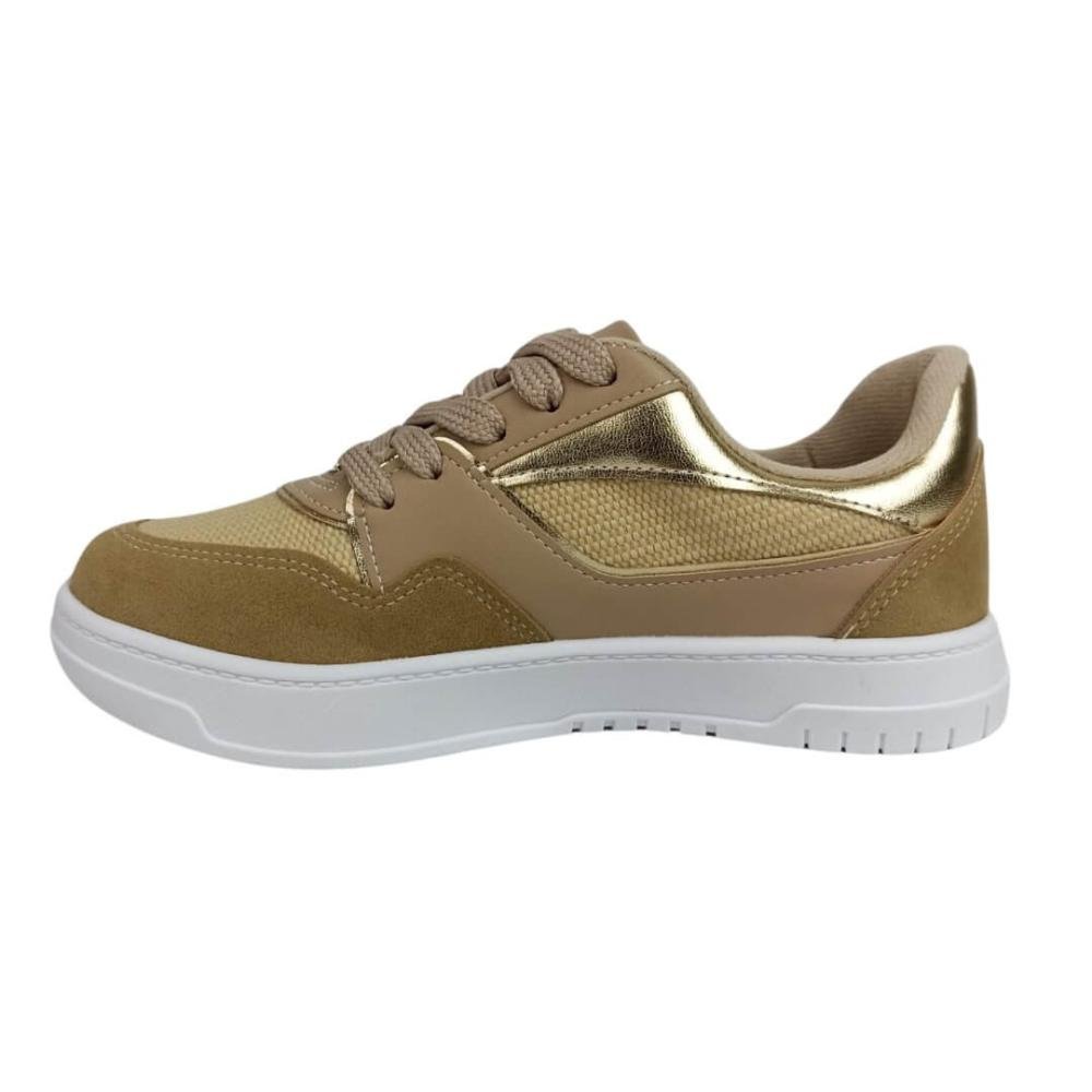 Tênis Feminino Vizzano 1419.105 Bege/Dourado Bege 2