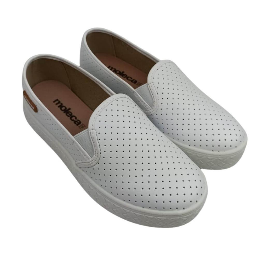 Tênis Feminino Moleca 5712304 Napa Turim Branco Branco 3