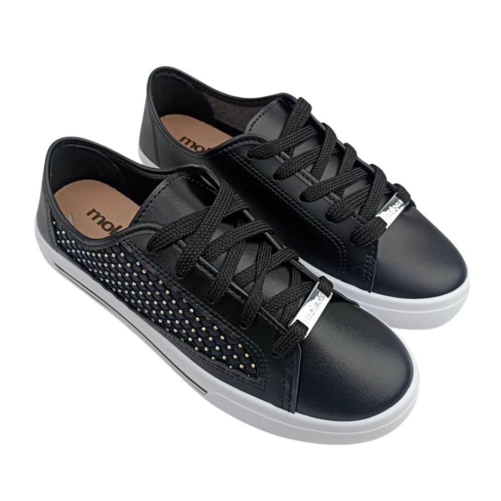 Tênis Feminino Moleca 5667343 Preto Brilho  Preto 3