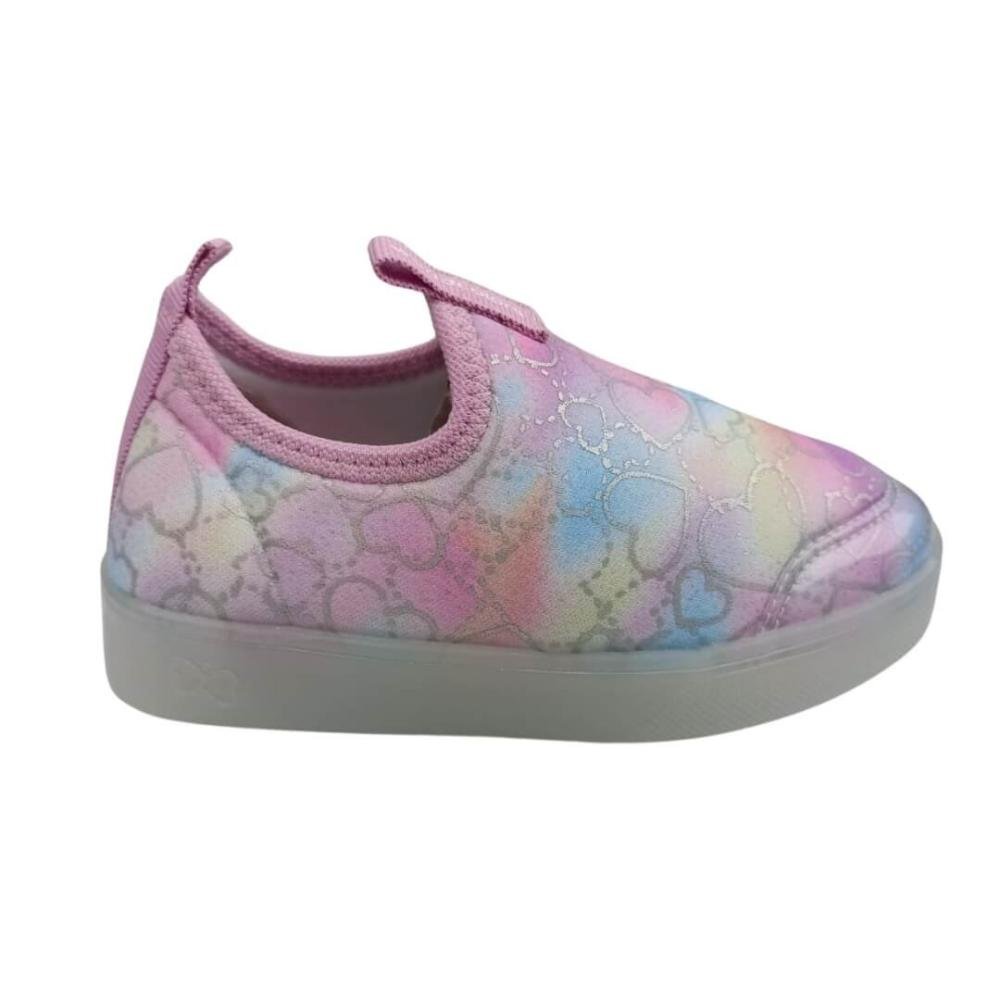 Tênis Infantil Menina Worldcolors 351.006 Luzinhas Rosa Rosa/Prata 1