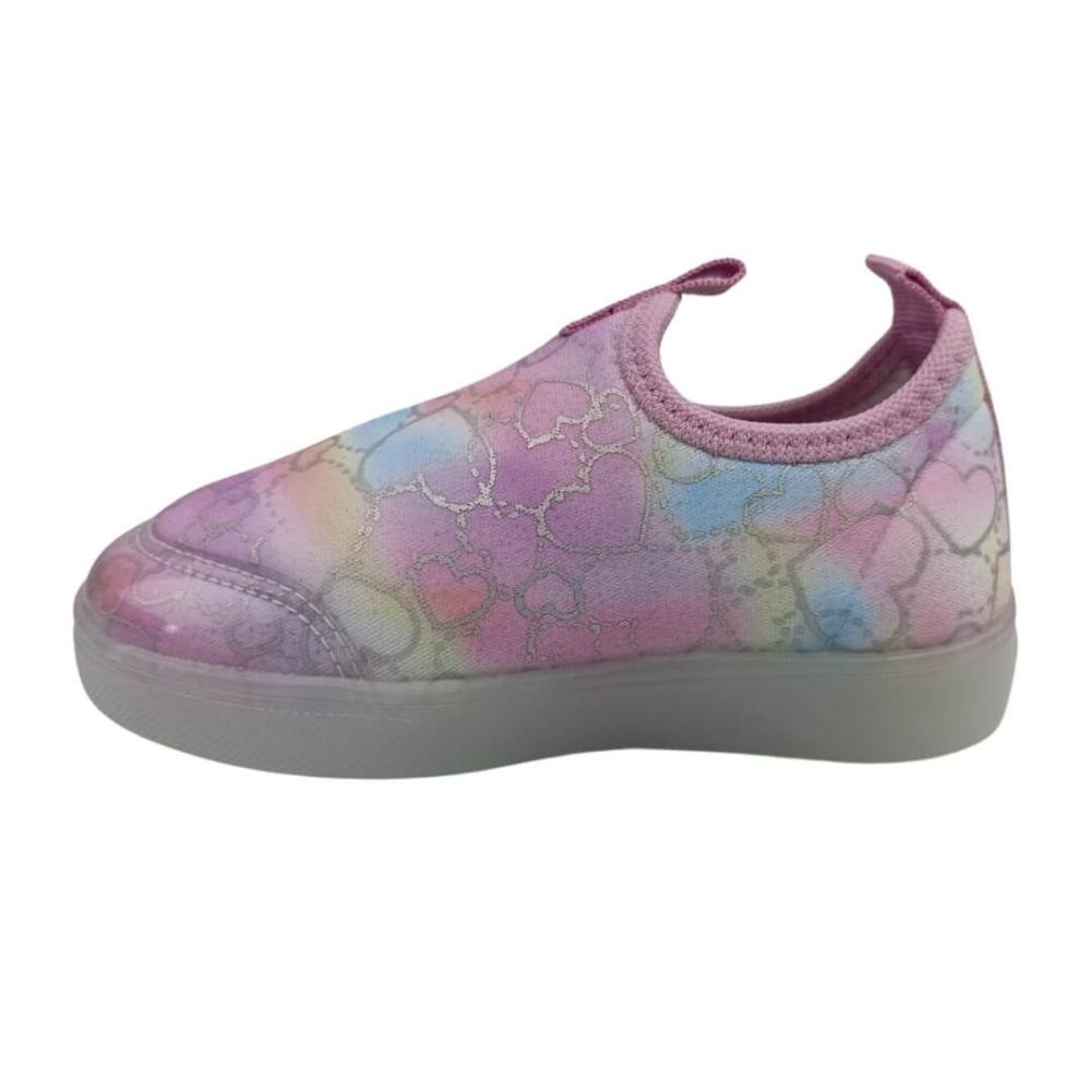 Tênis Infantil Menina Worldcolors 351.006 Luzinhas Rosa Rosa/Prata 2