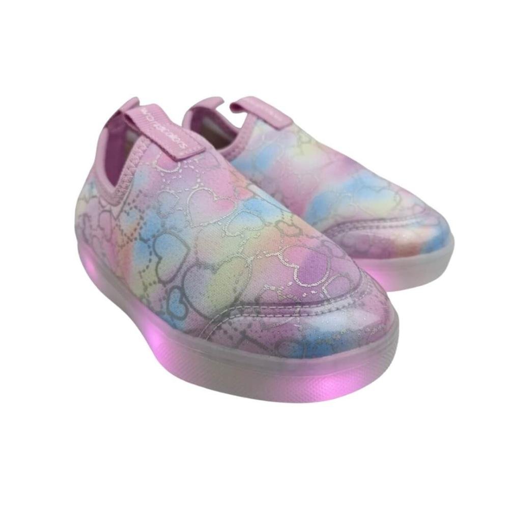 Tênis Infantil Menina Worldcolors 351.006 Luzinhas Rosa Rosa/Prata 4