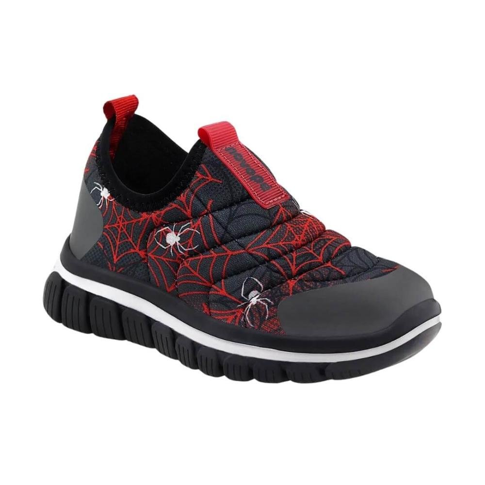 Tênis Infantil Menino Novopé 99001016 Spider Preto/ Cinza Cinza/Preto 3