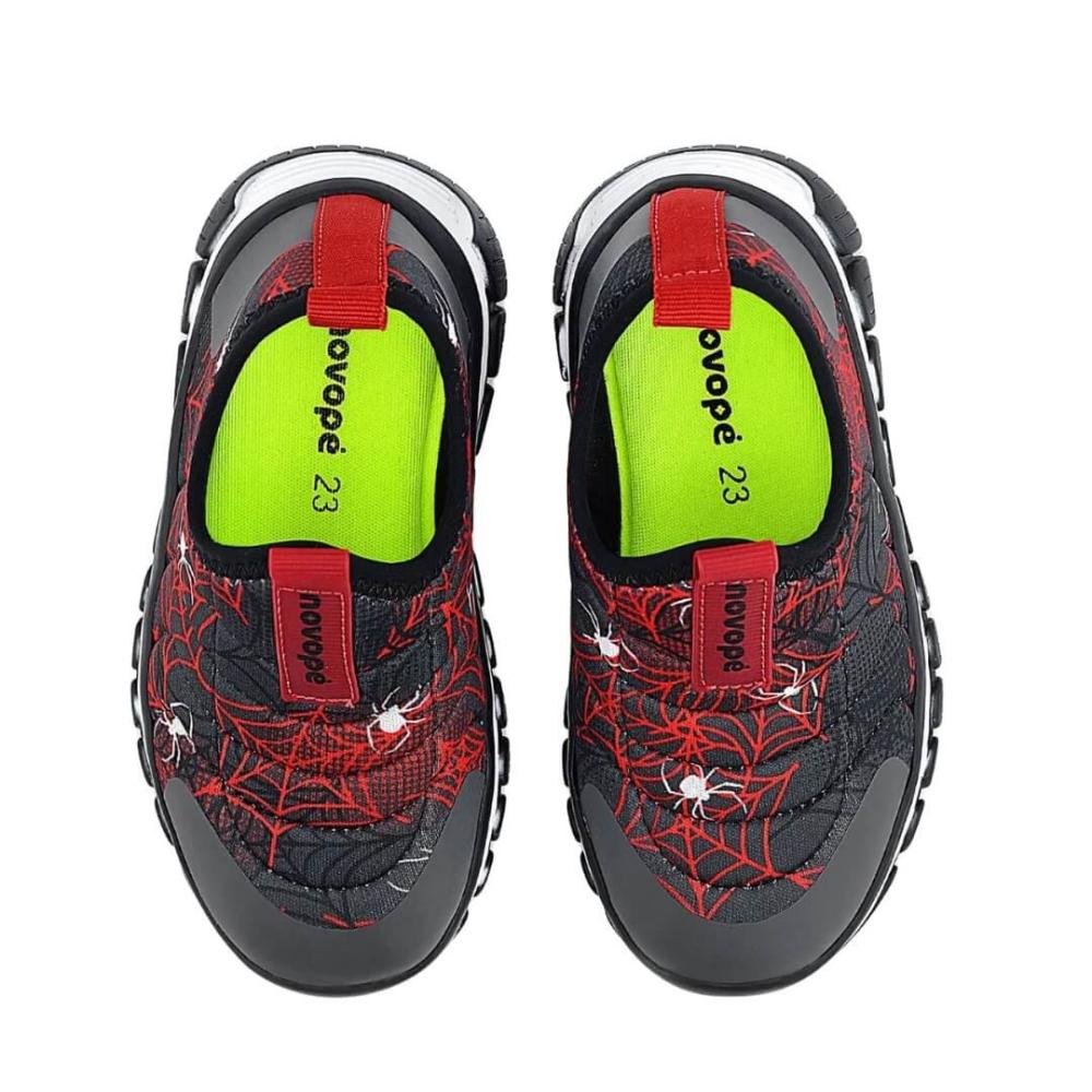 Tênis Infantil Menino Novopé 99001016 Spider Preto/ Cinza Cinza/Preto 4