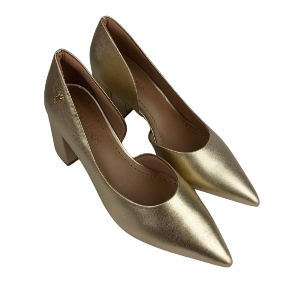 Scarpin Feminino Usaflex Ah0508030 Ouro Dourado 3