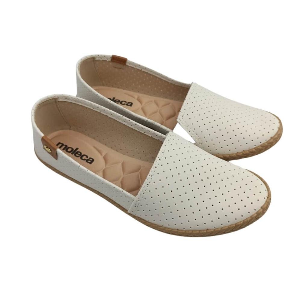 Sapatilha Feminina Moleca 5287.210 Nobuck Off White Branco 2