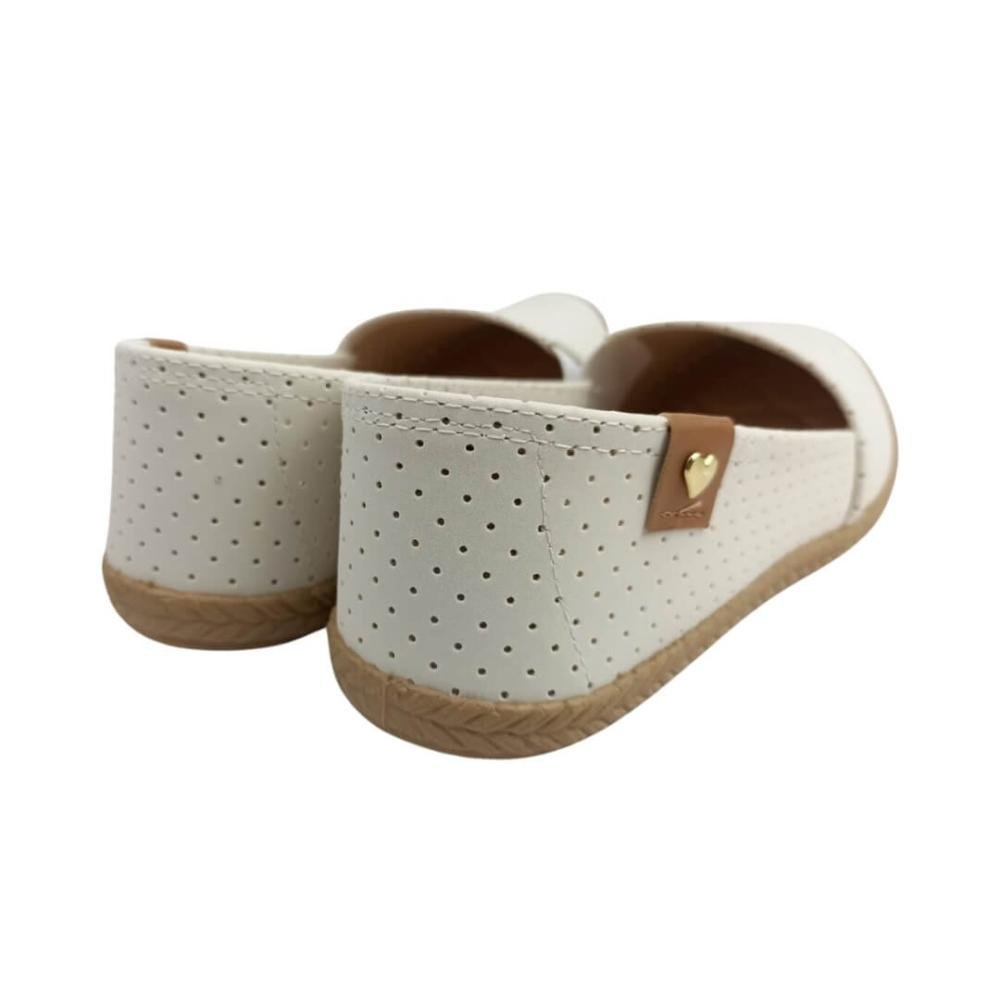 Sapatilha Feminina Moleca 5287.210 Nobuck Off White Branco 3