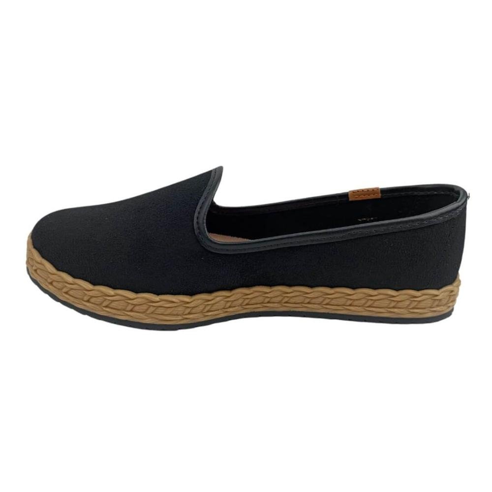 Sapatilha Feminina Moleca 5696304 Camurça Flex Preto 2