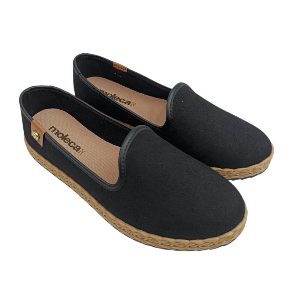 Sapatilha Feminina Moleca 5696304 Camurça Flex Preto 3
