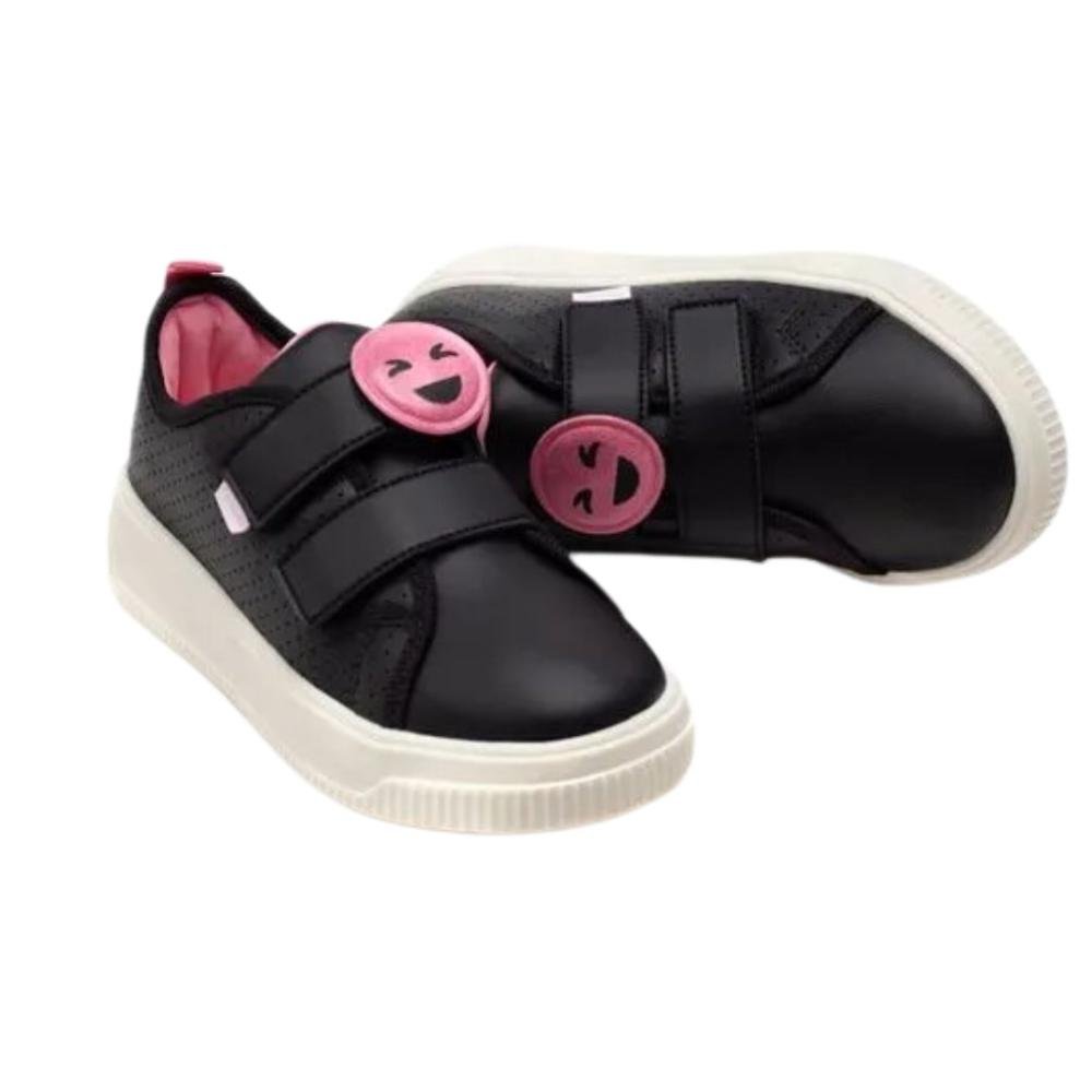 Tênis Infantil Menina Pampili 738.003 Up Emoji Preto 2