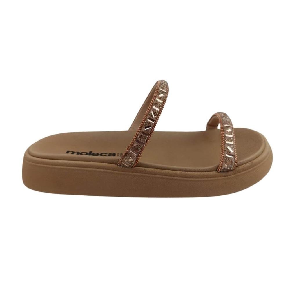 Chinelo Feminino Papete Moleca 5469.118 Nude Marrom 1