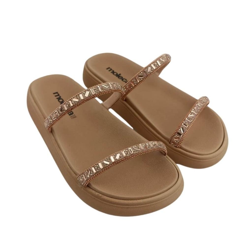 Chinelo Feminino Papete Moleca 5469.118 Nude Marrom 2