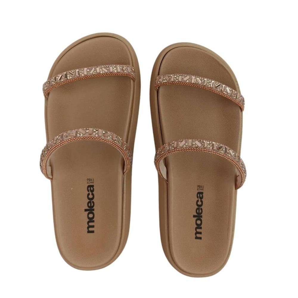 Chinelo Feminino Papete Moleca 5469.118 Nude Marrom 3