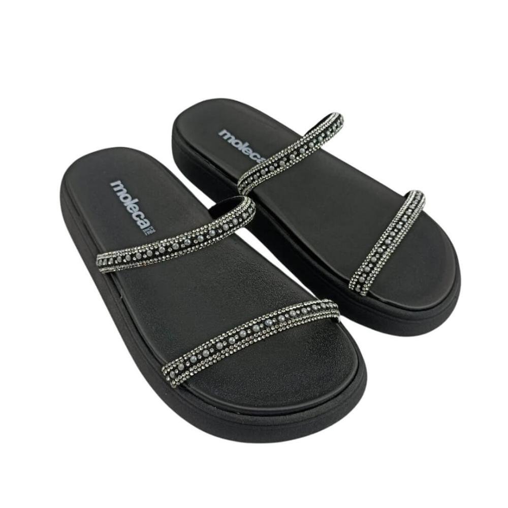 Chinelo Feminino Papete Moleca 5469.118 Preto Preto 2