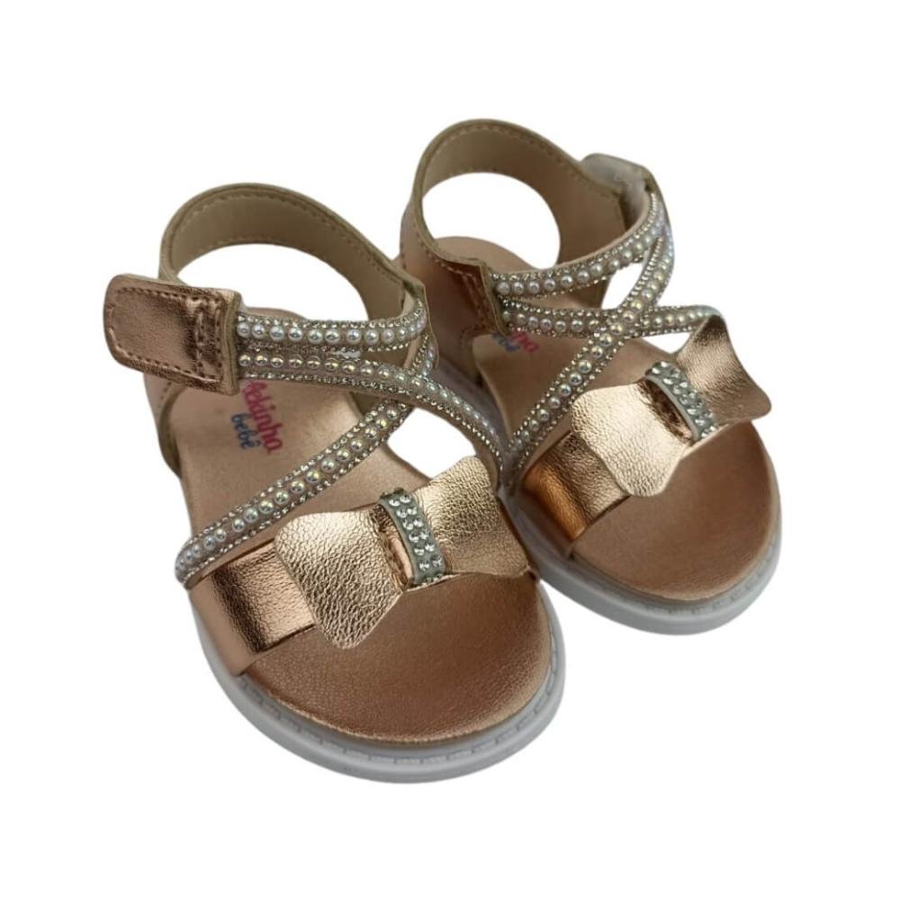 Sandália Infantil Menina Molekinha 2714.425 Rosado/Cristal Marrom 3