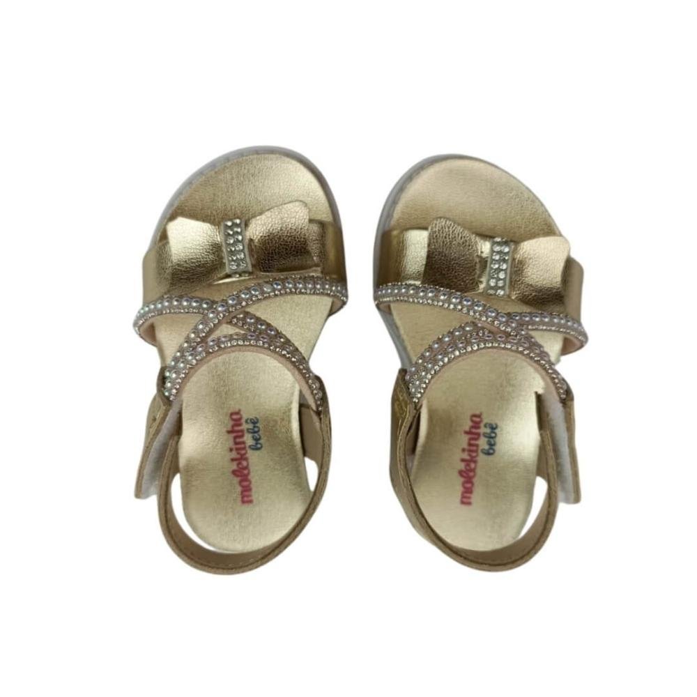 Sandália Infantil Menina Molekinha 2714.425 Dourado/Cristal Dourado 3