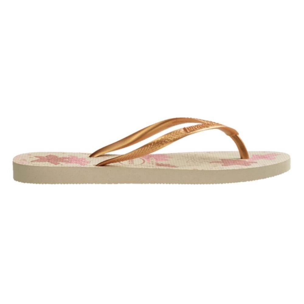 Sandália Feminina Havaianas Slim Organic Fc Bege/Dourado Bege 2