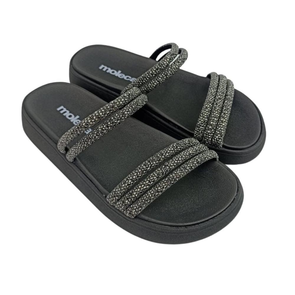 Chinelo Feminino Papete Moleca 5469.135 Diamond Black/ Preto Preto 3