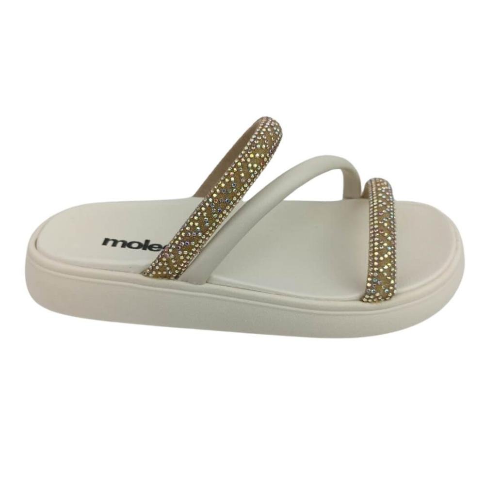 Chinelo Feminino Papete Moleca 5469.121 Boreal/ Off white Branco 1