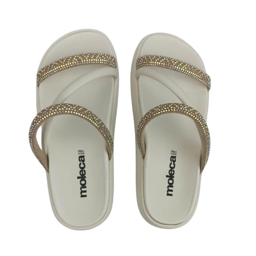 Chinelo Feminino Papete Moleca 5469.121 Boreal/ Off white Branco 2