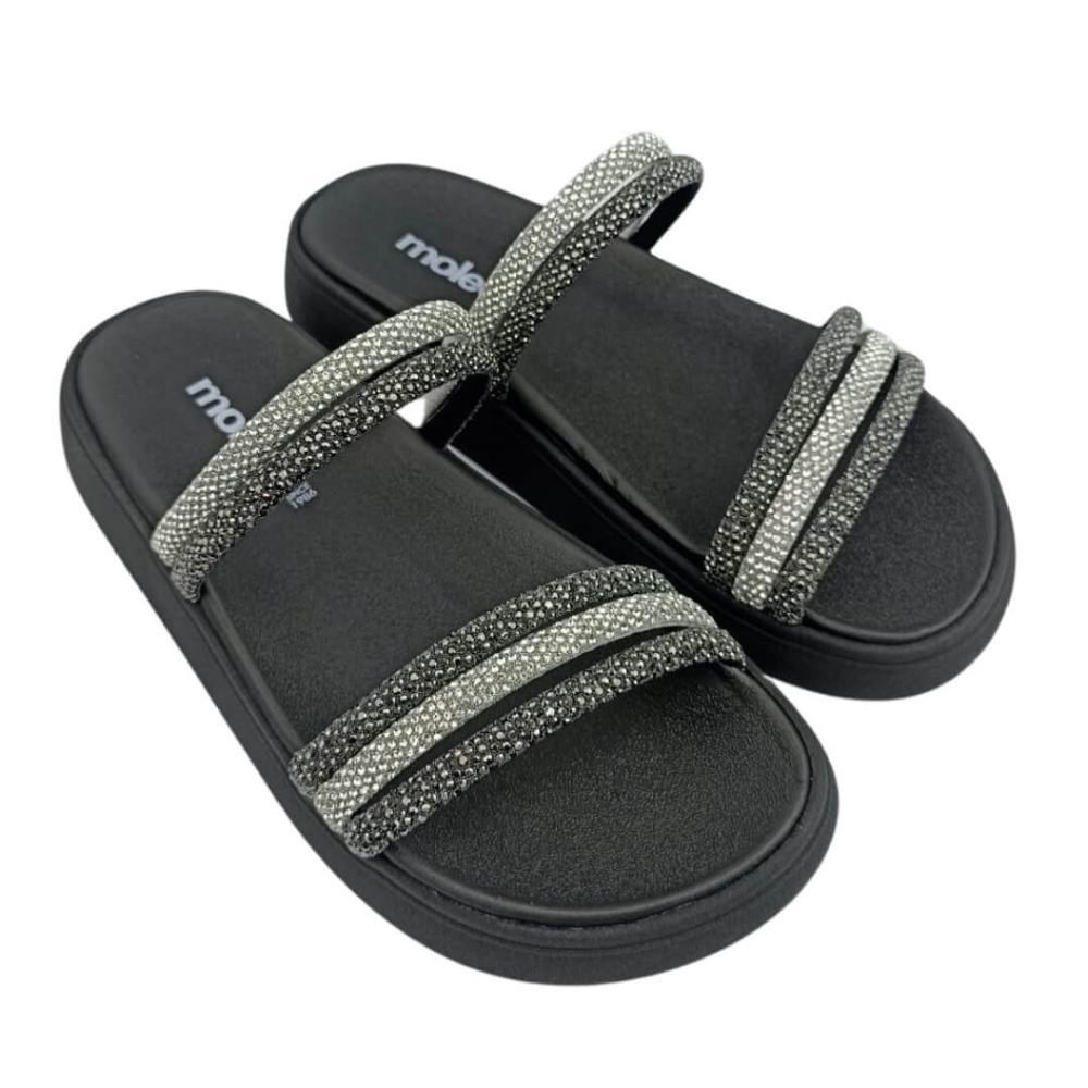 Chinelo Feminino Papete Moleca 5469.135 Preto Preto 3