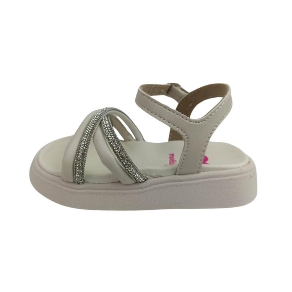 Sandália Infantil Menina Molekinha 2733.104 Baby Off White Branco 2