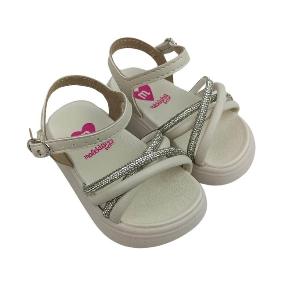 Sandália Infantil Menina Molekinha 2733.104 Baby Off White Branco 3