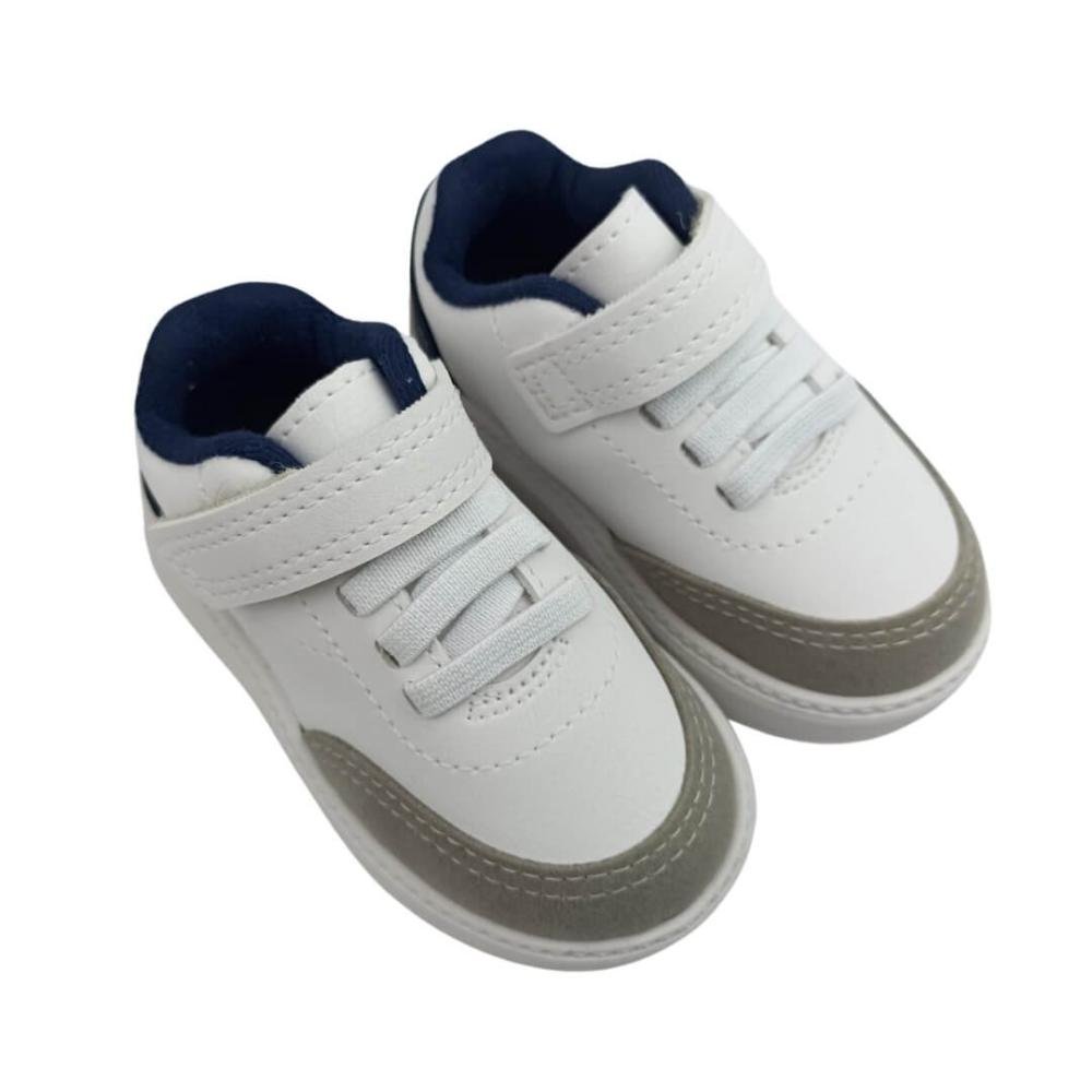 Tênis Infantil Menino Molekinho 2631.110 Branco/ Cinza/ Marinho Branco 3