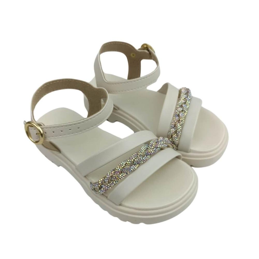 Sandália Infantil Menina Molekinha 2344.128 Off White Branco 3