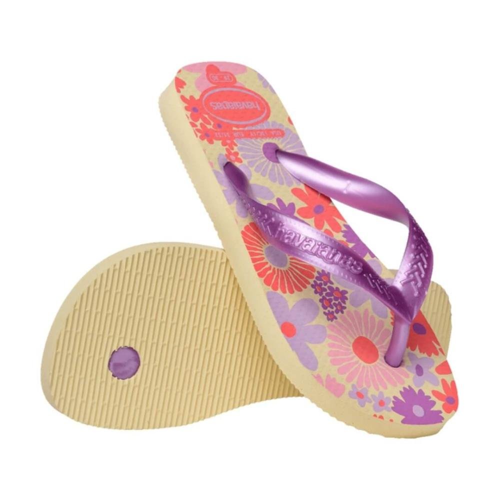 Sandália Infantil Menina Havaianas Kids Flores Fc Buttercream Roxo 3