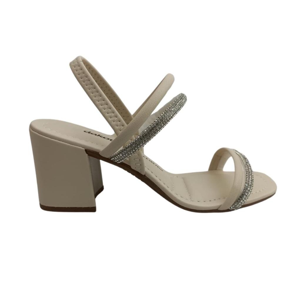 Sandália Feminina Dakota Y6875 Salto Bloco Bege 1