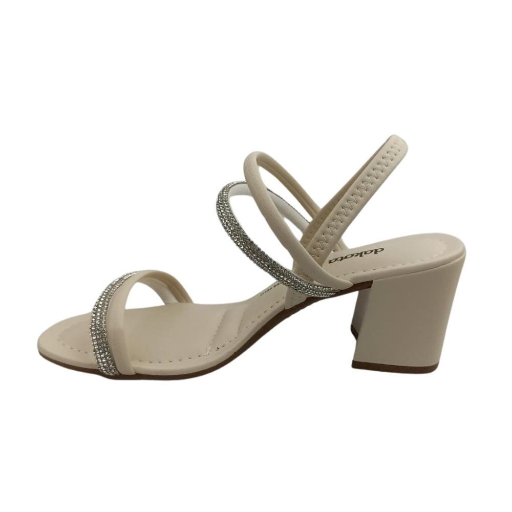 Sandália Feminina Dakota Y6875 Salto Bloco Bege 2