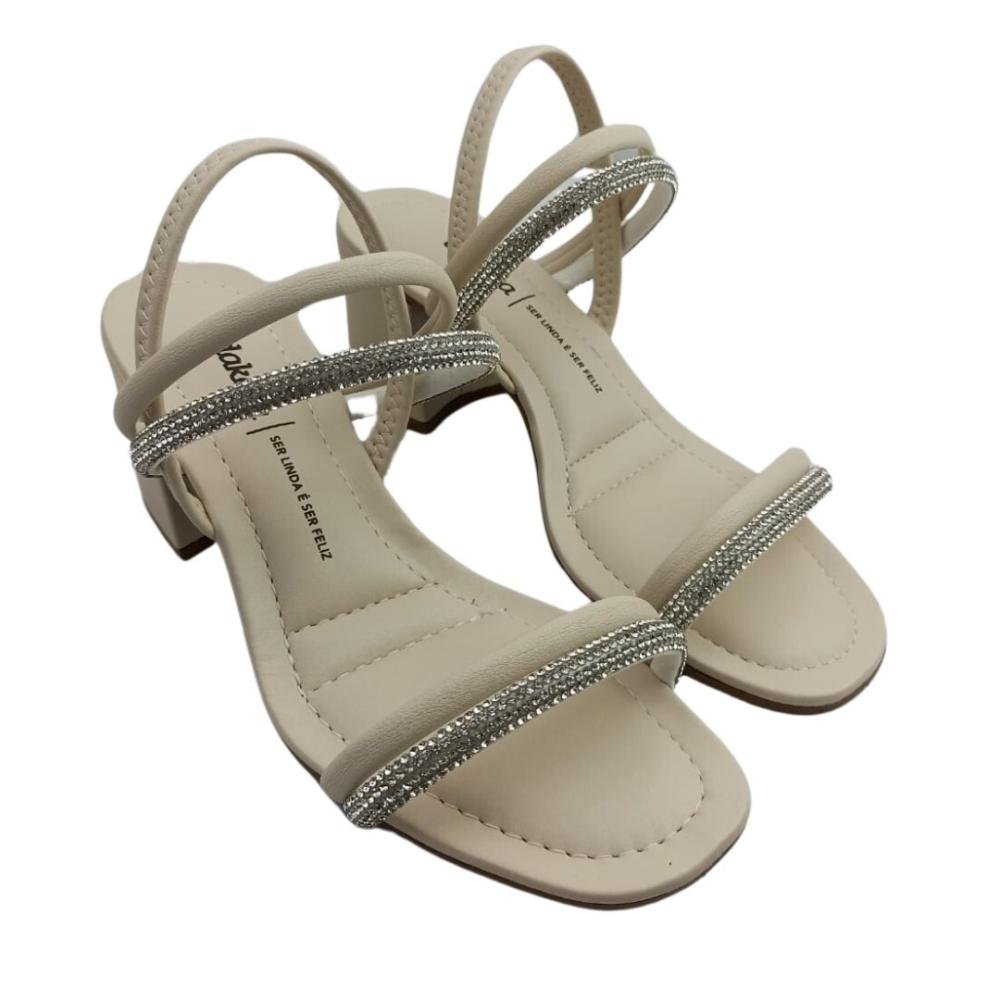 Sandália Feminina Dakota Y6875 Salto Bloco Bege 3