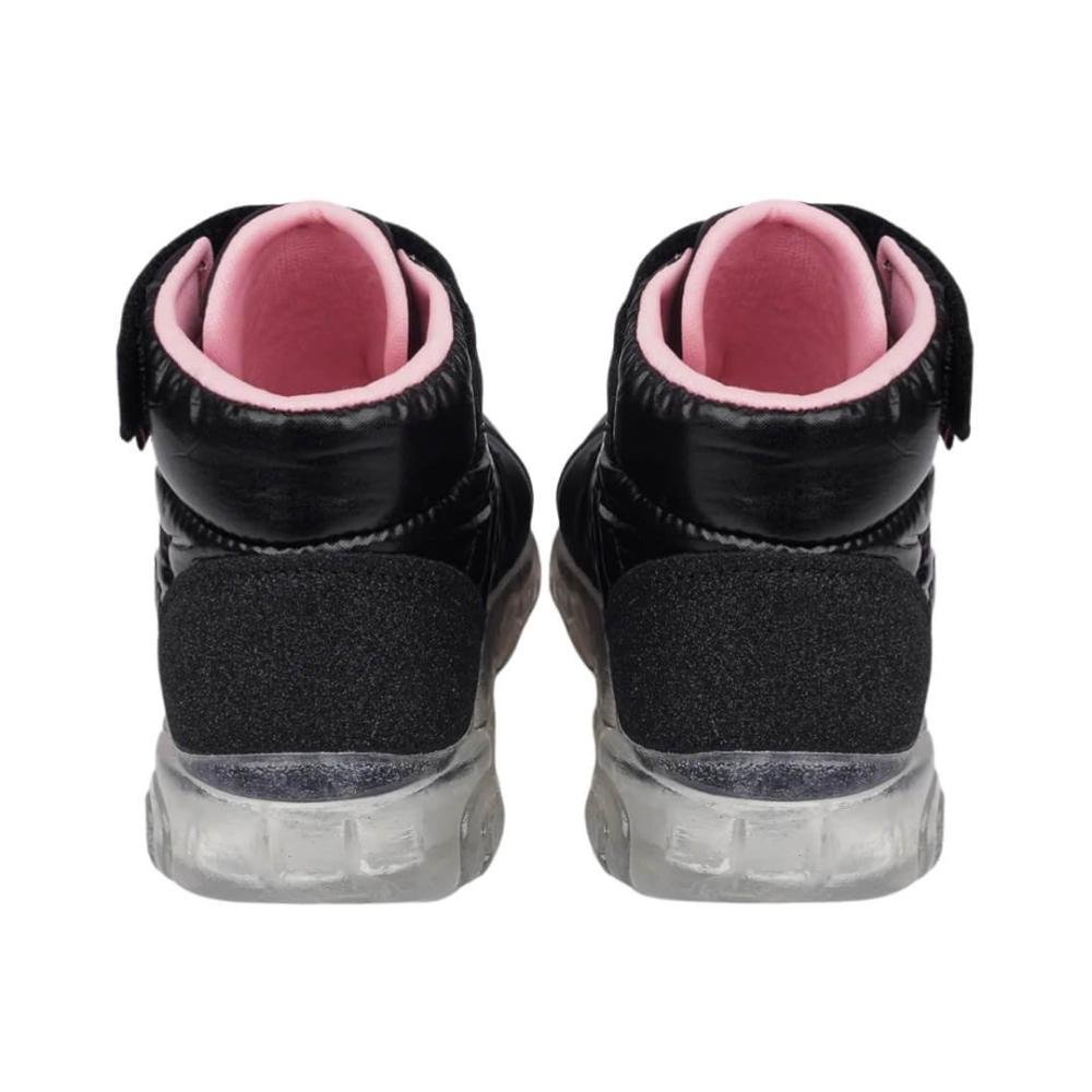 Tênis Infantil Menina Pampili 682.046 Matelassê Comfy Luz Preto 4