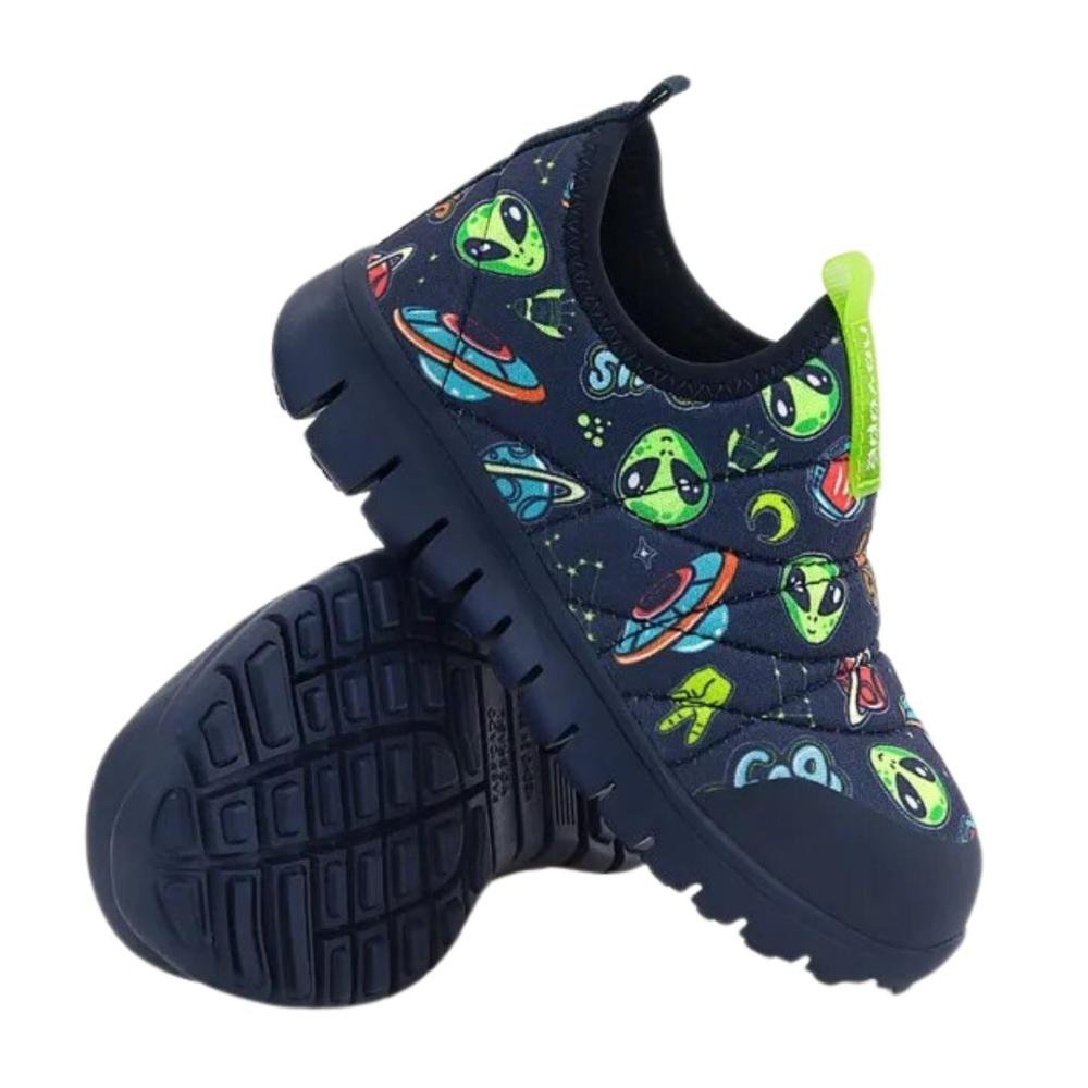 Tênis Novopé Infantil Menino Alienígena Flex 10001273 Azul 4