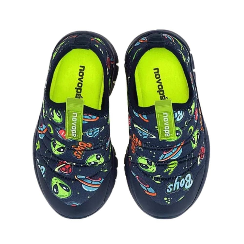 Tênis Novopé Infantil Menino Alienígena Flex 10001273 Azul 6