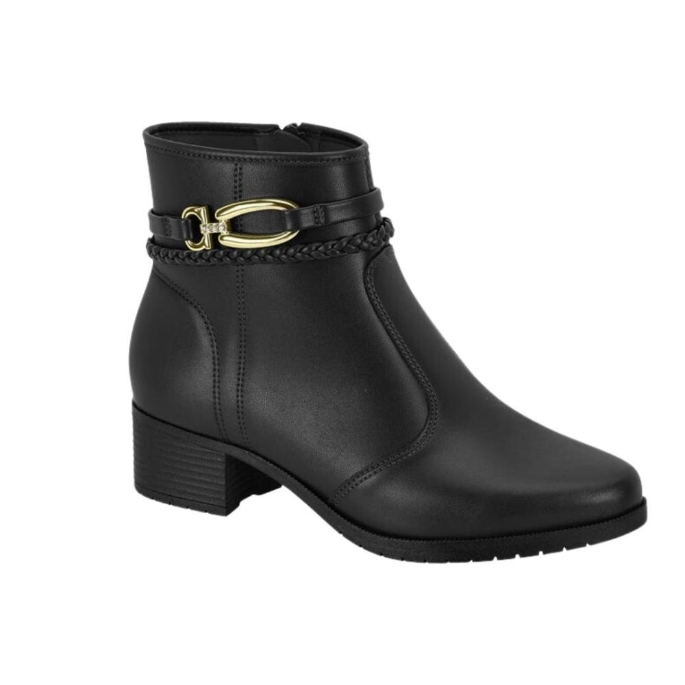 Bota Feminina Moleca 5346.102 Preto/Dourado Preto 1