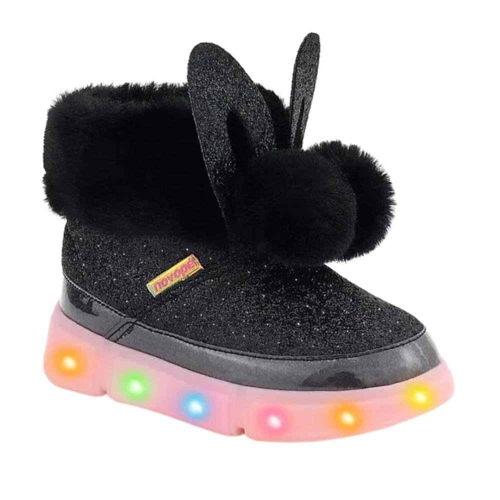 Bota Infantil Menina Novopé 50001375 Preto/Rosa Preto 1