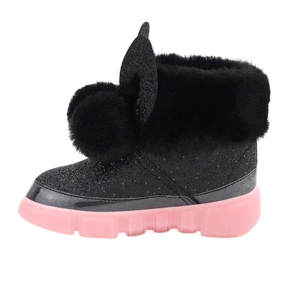 Bota Infantil Menina Novopé 50001375 Preto/Rosa Preto 3