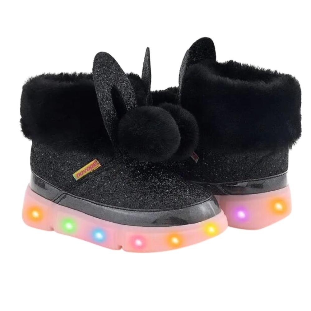Bota Infantil Menina Novopé 50001375 Preto/Rosa Preto 4