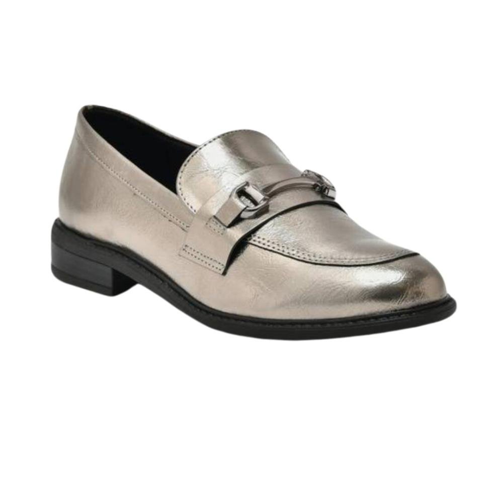 Loafer Feminino Via Marte 077-003-01 Grafite Prata 1