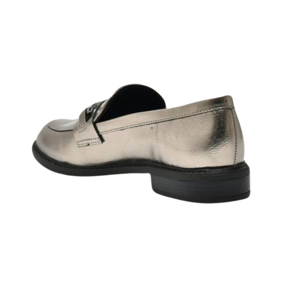 Loafer Feminino Via Marte 077-003-01 Grafite Prata 3