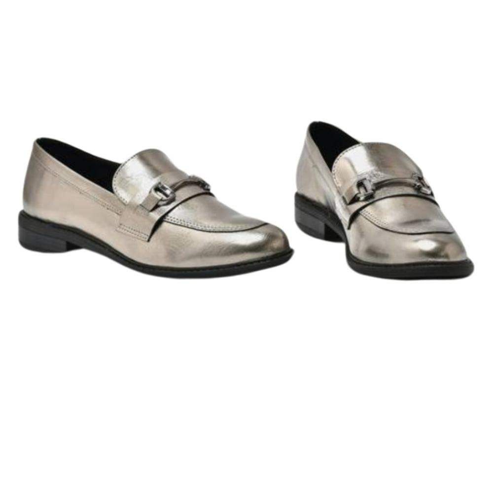 Loafer Feminino Via Marte 077-003-01 Grafite Prata 4