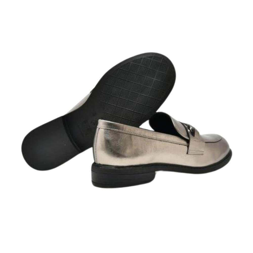 Loafer Feminino Via Marte 077-003-01 Grafite Prata 5